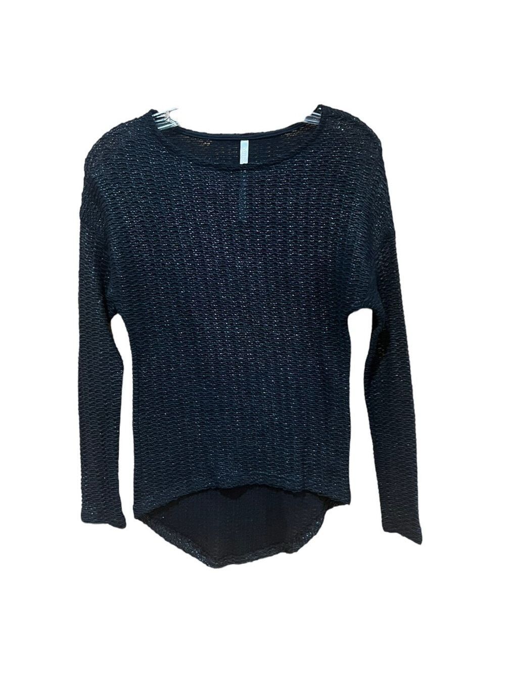 Renee C Black Open Knit Sweater Size Small